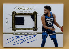 2019 Panini Flawless Basketball Karl-Anthony Towns Signature Patch Gold /10