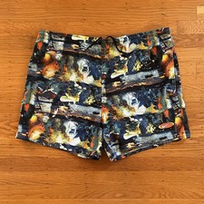 Vintage 90s Nike Nylon Shorts Size Large Colorful Abstract