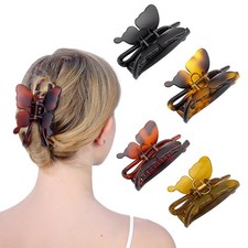 Butterfly Hair Clips,large 1 Count Pack of 4 , Clip-4 PC