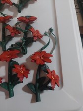 Whimsical Wood Poinsettia Christmas Tree Decorations Set Of 12