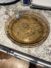 Vintage Pyrex 209 Amber Vision Glass 9 Inch Round Pie Plate Baking Dish