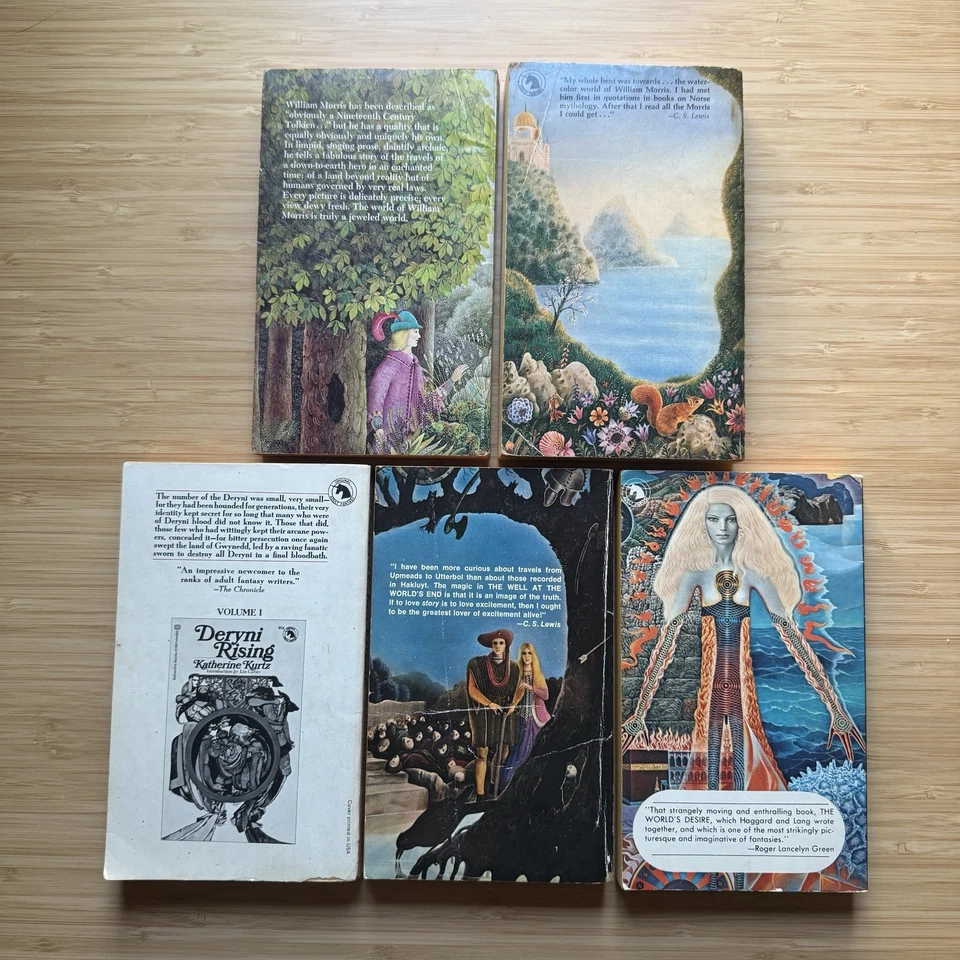 LOT of 5 Ballantine Adult Fantasy William Morris Kurtz 1970s Vintage PB Foto 3 de 4