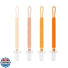 One Piece Design Silicone Pacifier Clip Holder for Baby Boys and Girls,Pack o
