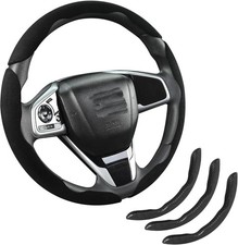 Suede Car Steering Wheel Cover Non-slip Segmented Suitable For Car Suv Truck