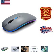 Rechargeable Silent Bluetooth Mouse - Dual Mode LED Design for Laptops Tablets