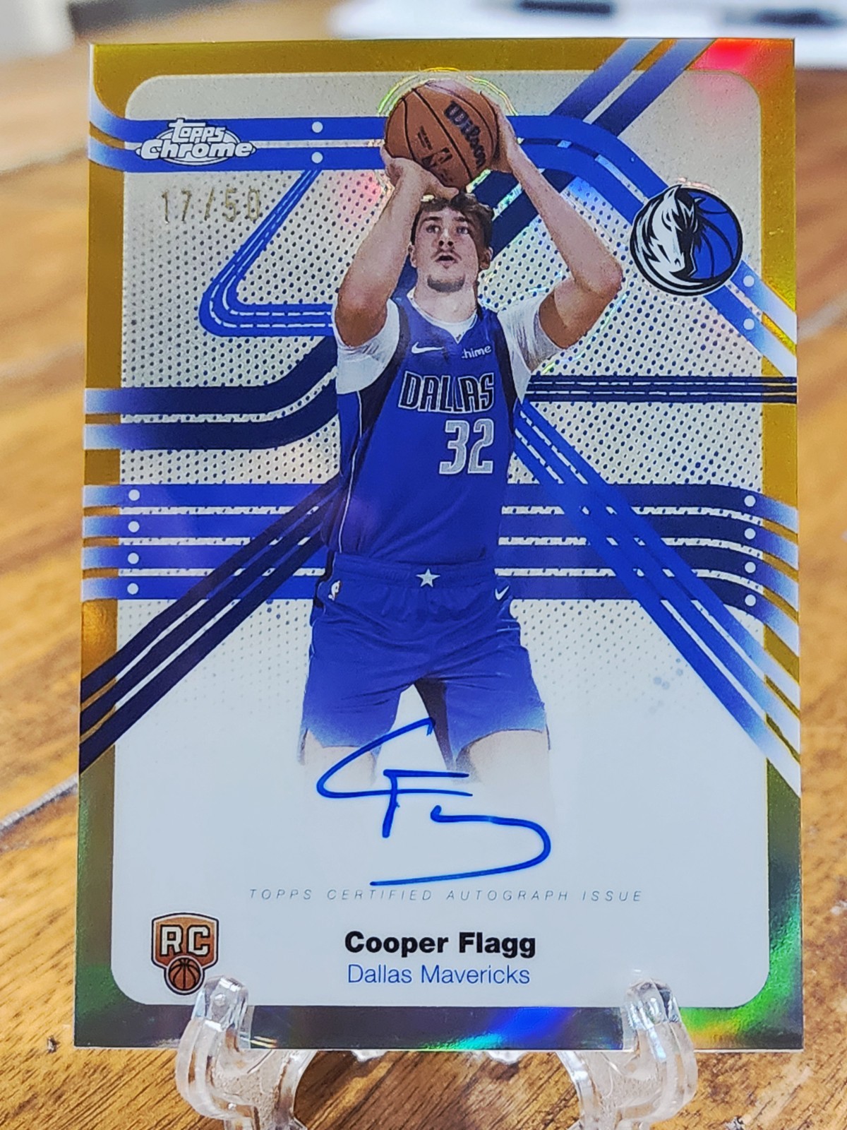 Cooper Flagg 2025-26 Topps Chrome Next Stop Gold Refractor Auto /50 RC 