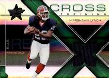 2007 Leaf Rookie & Marshawn Lynch Crosstraining Jersey Green /250 TV1915