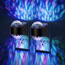 Night Lights Plug into Wall,2 Pack Star Projector RGB Night Light with 9 Color C