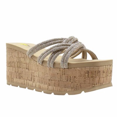 Women's Volatile Footwear Wedge Sandal - SOLARIS Gold Summer Shoe Platform