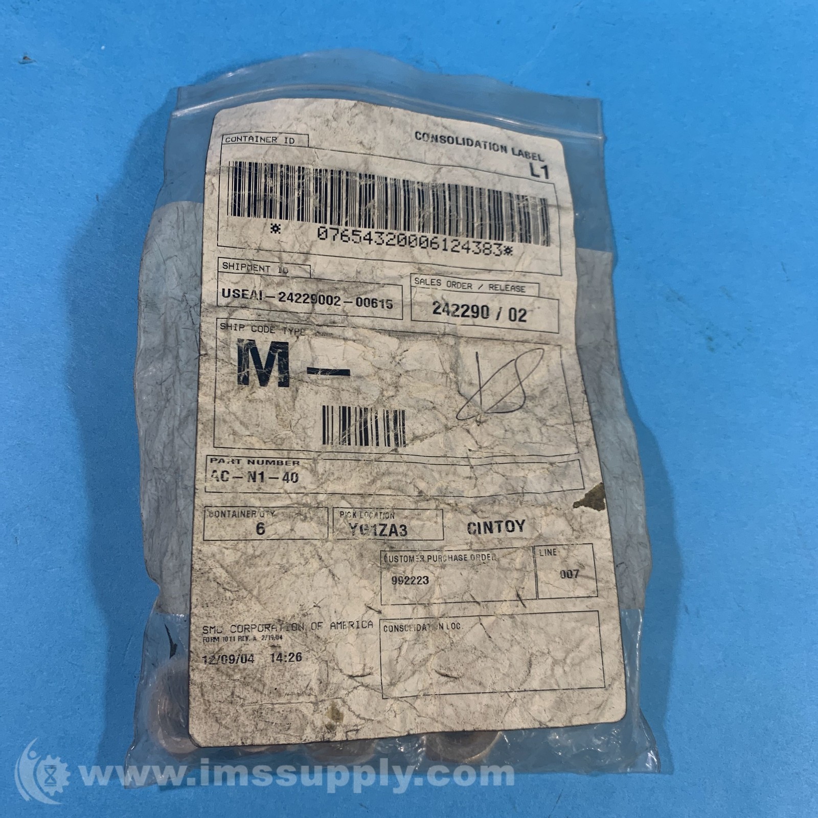 SMC AC-N1-40 Hex Nut FNOB
