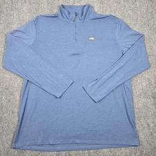 AFTCO Pullover Mens 2XL Blue Long Sleeve Sweatshirt Fishing Lightweight Stretch