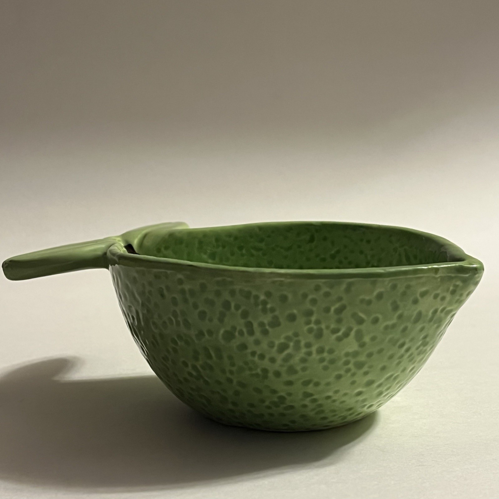 Lime Shaped Serving Bowl Green 3.5" x 5.5" x 2"H Ceramic by Design Imports DII