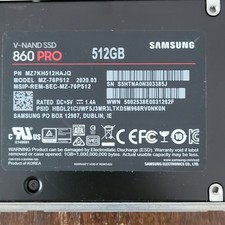 Samsung 860 PRO 512GB SATA SSD With Caddy 100% Health-303385