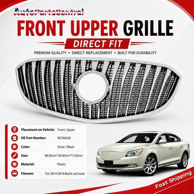 Front Bumper Upper Grille Chrome Mesh For 2014-2016 Buick LaCrosse 90766426