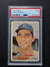 SANDY KOUFAX PSA 1 1957 TOPPS BASEBALL #302 DODGERS 2754