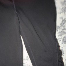 Women  s Black Solid Cropped Leggings Size S Regular Fit Plain Pattern