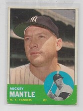 Lot of (3) 1963 Topps cards #200 Mickey Mantle - #470 Tom Tresh - #526 Dick Hall