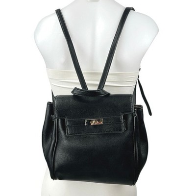 Urban Expressions Black Pebble Faux Leather Vegan Backpack One Size