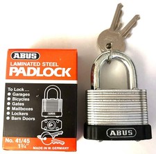 ABUS 41/45, 1  3/4" Laminated Steel Padlock Germany NOS