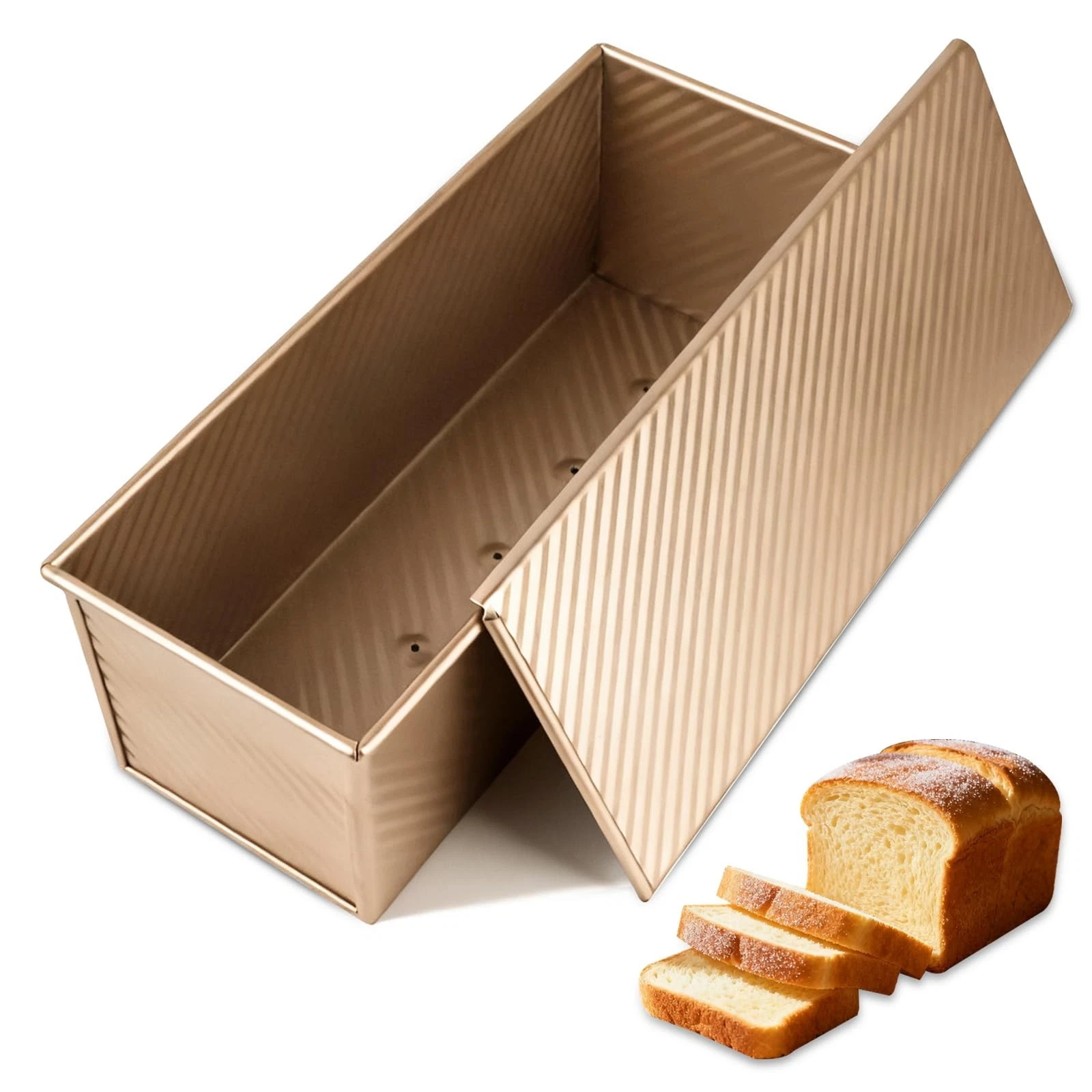 Pullman Loaf Pan 13x5 Inch Nonstick Aluminum 2.2LB - Perfect for Baking Bread