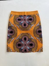 Maeve x Anthropologie Clementina Orange Printed Mini Pencil Skirt 10