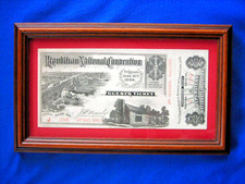 ANTIQUE BEAUTIFUL FRAMED 1896 REPUBLICAN NATIONAL CONVENTION COMPLETE TICKET