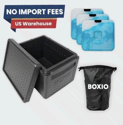 BOXIO COOL PLUS Passive Cooler   Cooler Box with 3 Cool Packs & Ice Bag FS USA