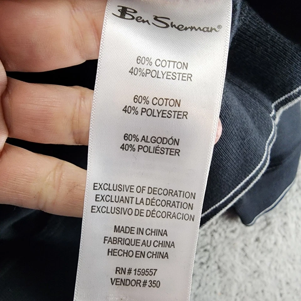 Camisa Ben Sherman Para Hombres Mediana Negra Manga Larga Pullover Sudadera con Capucha *NUEVA CON ETIQUETAS* Foto 4 de 4