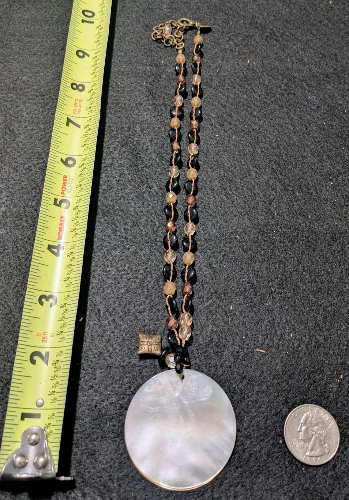 CHICO’S Abalone Shell Statement Necklace Boho Chi… - image 2