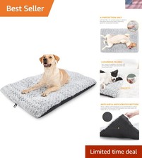 Ultra Soft 42-Inch Dog Bed - Washable Anti-Slip Crate Mat for Large Pets
