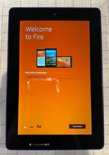Amazon Kindle Fire HD 4th Gen - SQ46CW - 7in. - Blue - 8GB - WiFi - works great