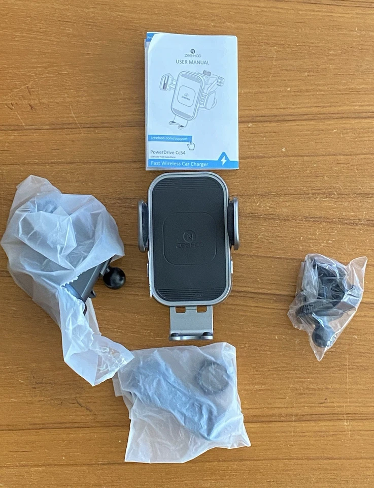 ZeeHoo 15W Fast Wireless Power Grip Car Charger Cc54 Black Suction Cup NIB - Image 3 of 3