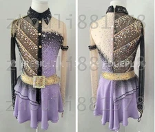 Ice Figure Skating Dress Figure Skating Dress For Competition purple dyeing