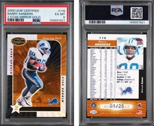 BARRY SANDERS 2000 LEAF CERTIFIED #116 MIRROR GOLD #'D 01/25 PSA 6 EX-MINT RARE!