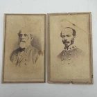 Confederate Civil War CDV Photo Pair Officers Uniform Antique 1800s