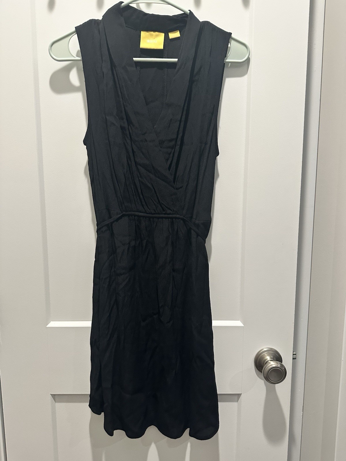 Women's Maeve Anthropologie Dress Small S Black Sleeveless Knee Length Tie  Waist | eBay