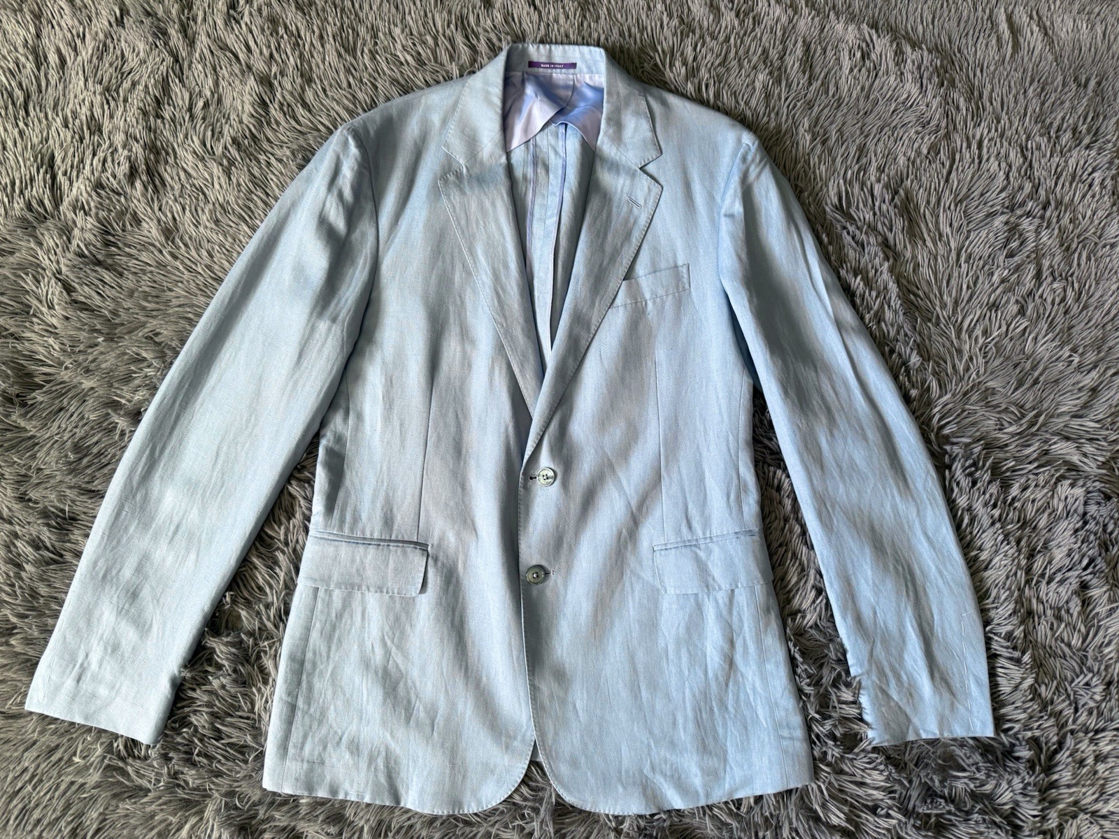 Ralph Lauren Purple Label Hadley Hand Tailored Silk Linen Jacket Unfinished 40R