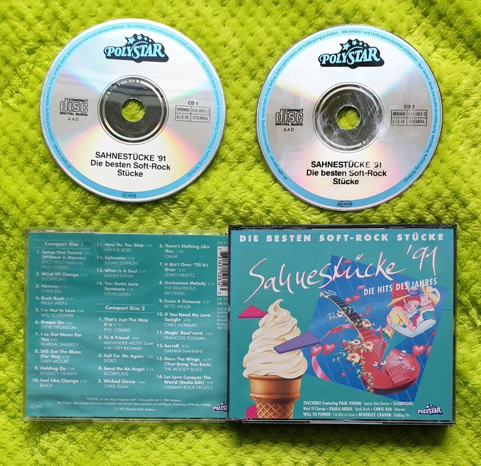 Sahnestücke 91 DIE BESTEN SOFT-ROCK STÜCKE Die Hits des Jahres 2 CDs in Fat-Box