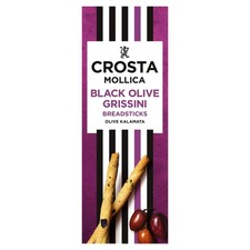 Crosta & Mollica Black Olive Grissini Breadsticks 140g,Suitable for Vegans