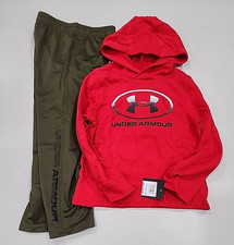 NEW Under Armour Graphic Logo Little Boys Preschool Terry Hoodie Pants SET 5