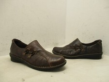 Clarks Brown Leather Zip Loafers Womens Size 8 M Style 84152