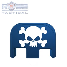 Rowe Tactical Rear Slide Cover Plate for Glock Gen1-5 -Blue- Skull & Crossbones