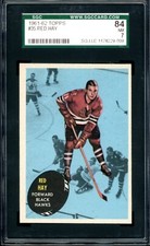 1961-62 TOPPS NHL HOCKEY #35 Red Hay  SGC 7 NM CHICAGO BLACK HAWKS Card