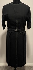 Shift Dress 1960s R  K Women  s Vintage Black Belted Size Medium Union Made