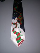Hallmark Yule Tie Greetings Mens Necktie Snowman Christmas Winter