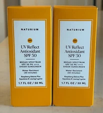 Naturium UV Reflect Antioxidant Sunscreen SPF 50 (2) 3.4oz/100mL Total Exp 11/25