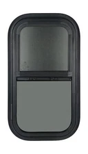 Vertical RV Window, 12" W x 22" H Tinted Sliding RV Window with Net Screen an...