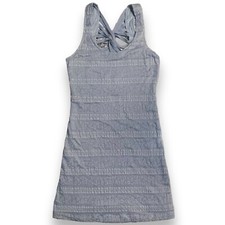 Free People Strappy Twist Back Dress Womens XS Bodycon Textured Stretch Grey