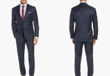 TED BAKER Endurance Navy Blue Jones CT 2-Button Wool Blazer Coat Jacket 42 L