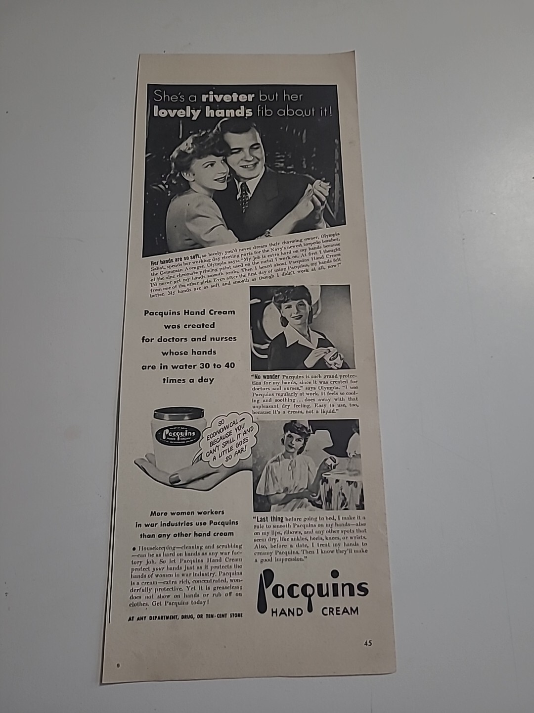 1942 Vintage Print Ad 5x13